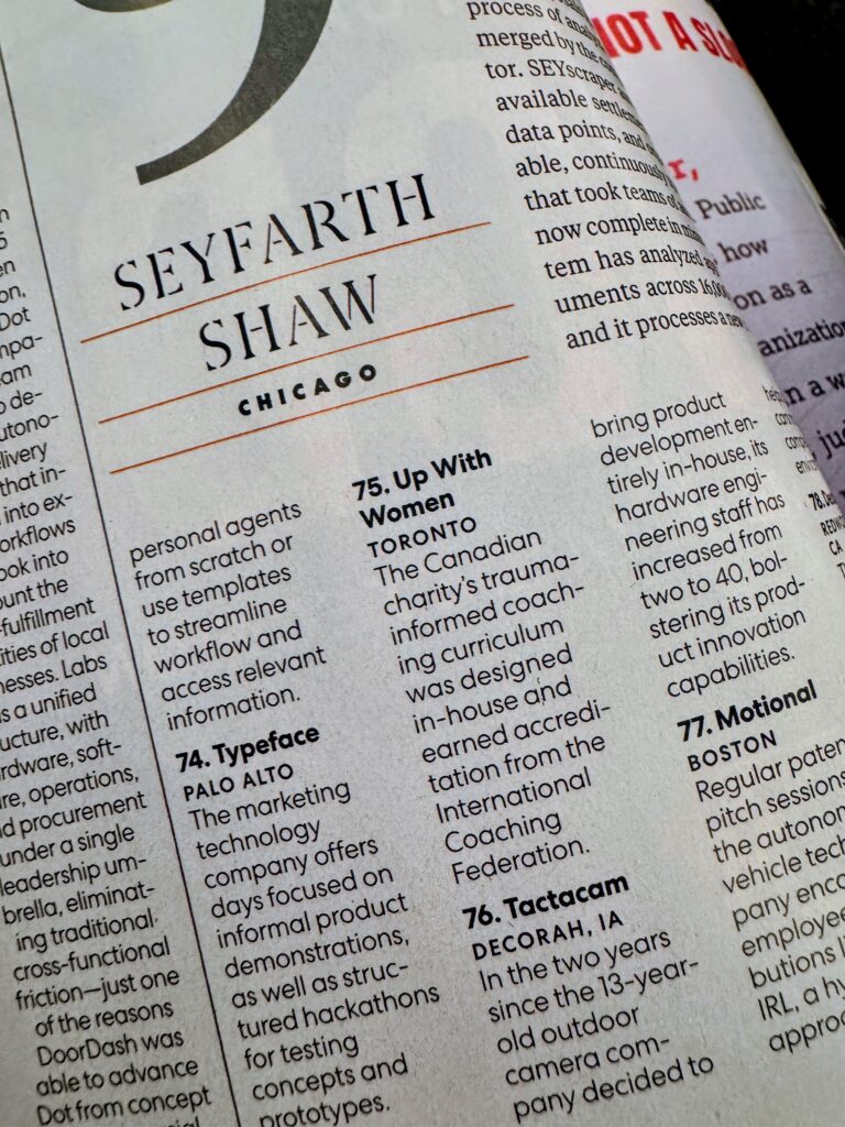 Up With Women/Exponenti'elles featured in Fast Company magazine